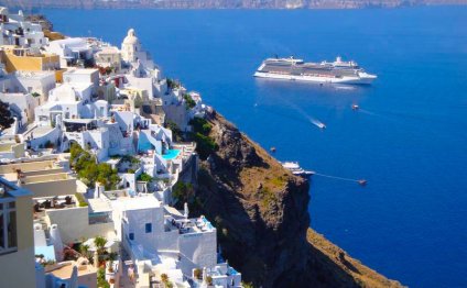 Cruise Ship in Santorini