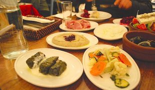 A delicious meal of Greek food