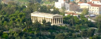 Ancient Greek ruins in the city of Athens, Greece