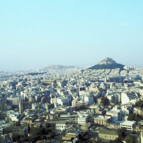 Athens is a blend of ancient and modern architecture dominated by the Acropolis hill.