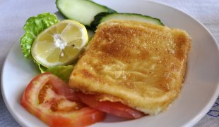 Greek fried cheese is delicious