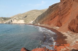 Greek islands in winter - Red Beach, Santorini