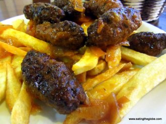 Meatballs Over Fried Potatoes Greek Food chania restaurants