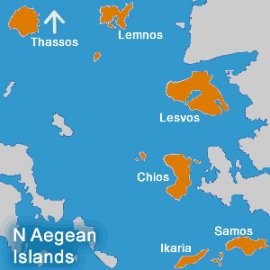 North Aegean map