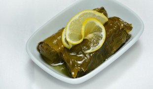 Traditional Greek stuffed vine leaves are tasty