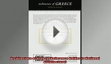 EBOOK ONLINE Architecture of Greece Reference Guides to